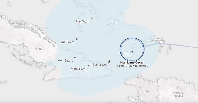 Hurricane Oscar Path